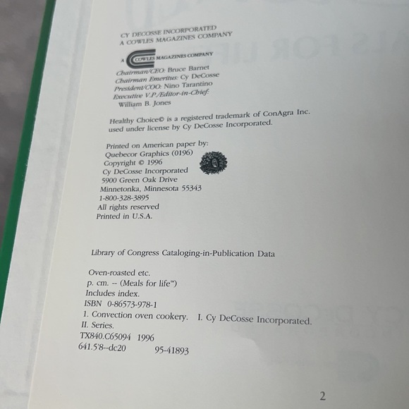 OVEN ROASTED ETC MEALS FOR LIFE HARDCOVER SPIRAL BOUND COOKBOOK BY HEALTY CHOICE - Picture 7 of 17